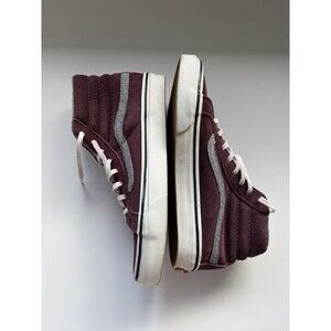 Vans Sk8-Hi Men’s 5.5 Women’s 7 Burgundy Gray Comfort Skater Sneakers Shoes